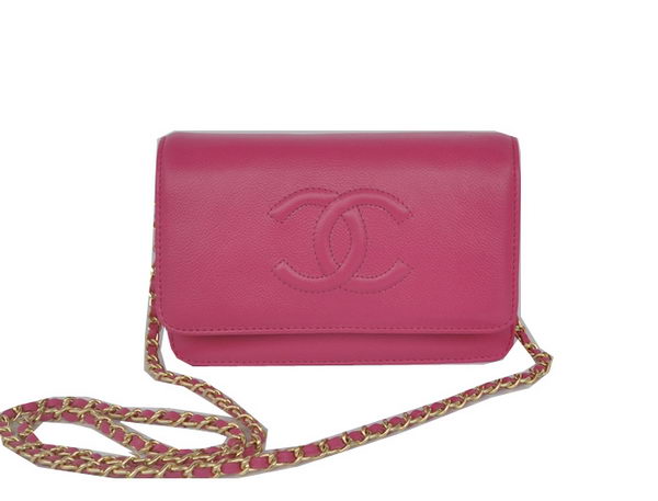 Chanel Flap Shoulder Bag Rose Calfskin Leather CHA33818 Gold