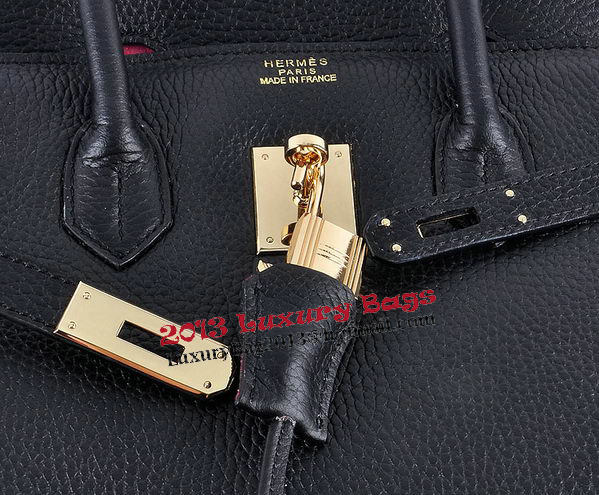 Hermes Birkin 35CM Tote Bag Black Grainy Leather Gold