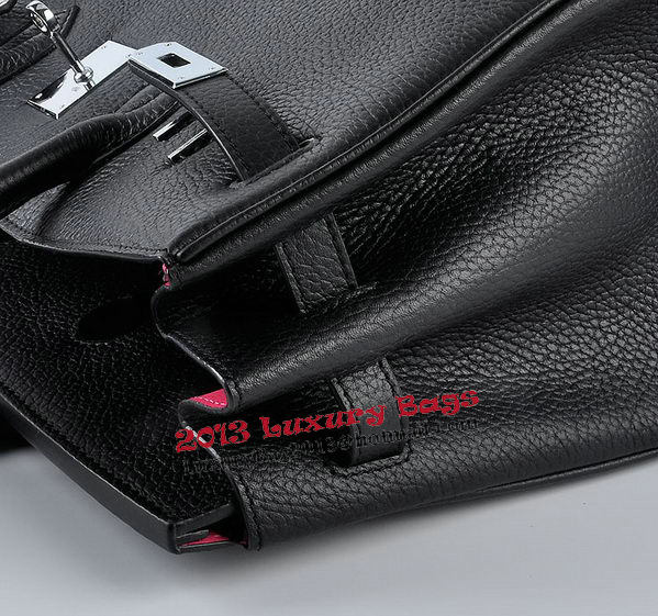 Hermes Birkin 35CM Tote Bag Black Grainy Leather Silver Hermes Birkin 35CM Tote Bag Black Grainy Leather Silver