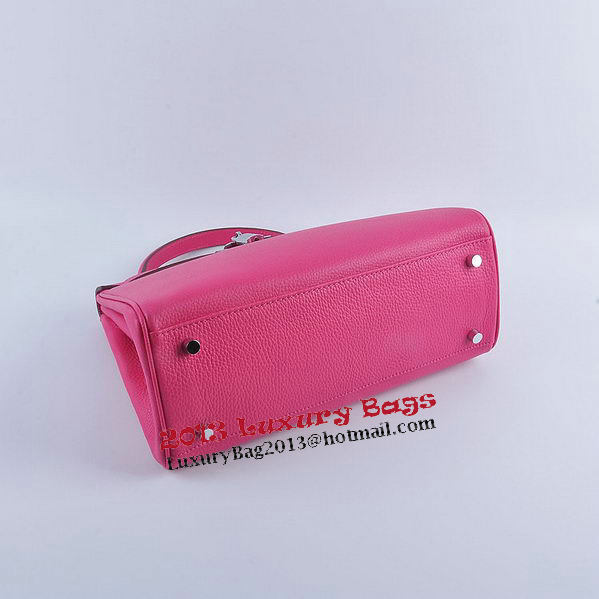 Hermes Kelly 32cm Shoulder Bags Rosy Grainy Leather Silver Hermes Kelly 32cm Shoulder Bags Rosy Grainy Leather Silver