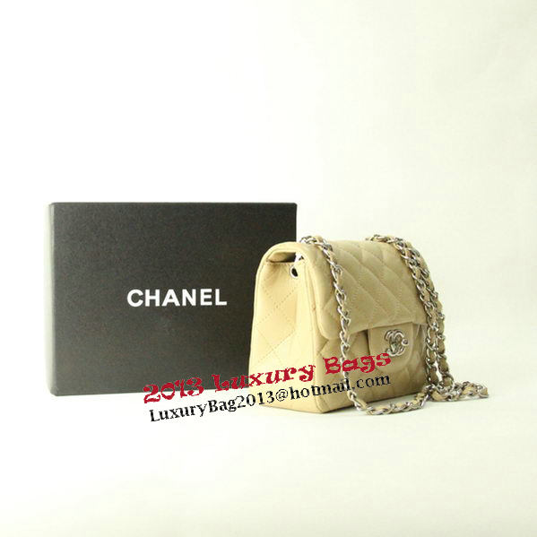 Chanel mini Classic Flap Bag Apricot Leather 1115 Silver Chain Chanel mini Classic Flap Bag Apricot Leather 1115 Silver Chain
