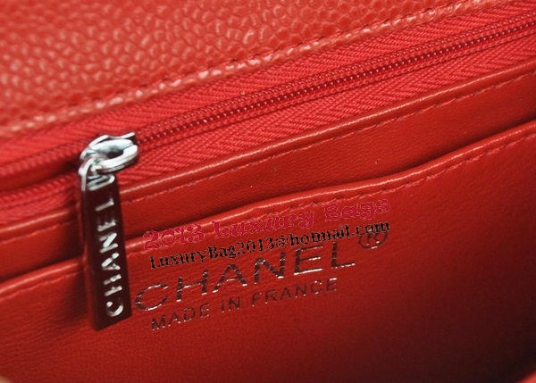 Chanel mini Classic Flap Bag Red Cannage Pattern 1115 Silver Chanel mini Classic Flap Bag Red Cannage Pattern 1115 Silver