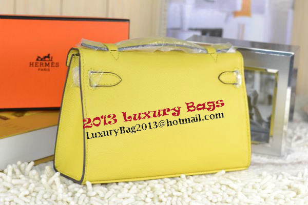 Hermes MINI Kelly 22cm Tote Bag Calfskin Leather Lemon Hermes MINI Kelly 22cm Tote Bag Calfskin Leather Lemon