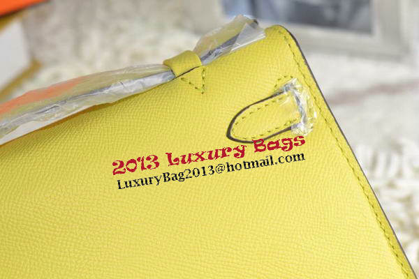 Hermes MINI Kelly 22cm Tote Bag Calfskin Leather Lemon Hermes MINI Kelly 22cm Tote Bag Calfskin Leather Lemon