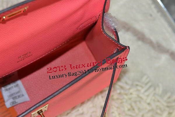 Hermes MINI Kelly 22cm Tote Bag Calfskin Leather Light Red Hermes MINI Kelly 22cm Tote Bag Calfskin Leather Light Red