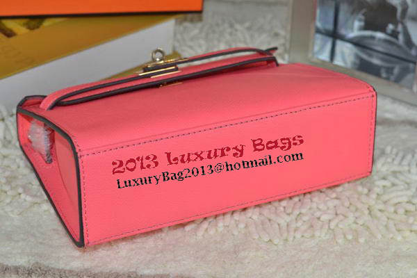 Hermes MINI Kelly 22cm Tote Bag Calfskin Leather Light Red Hermes MINI Kelly 22cm Tote Bag Calfskin Leather Light Red
