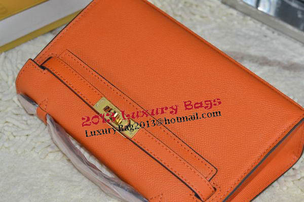 Hermes MINI Kelly 22cm Tote Bag Calfskin Leather Orange