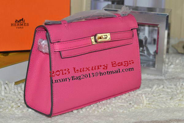 Hermes MINI Kelly 22cm Tote Bag Calfskin Leather Rose Hermes MINI Kelly 22cm Tote Bag Calfskin Leather Rose