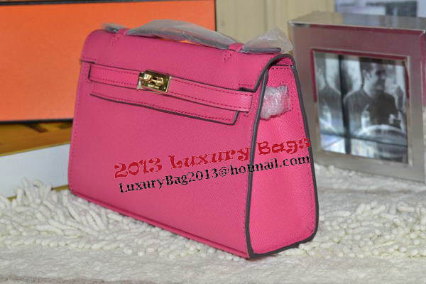 Hermes MINI Kelly 22cm Tote Bag Calfskin Leather Rose Hermes MINI Kelly 22cm Tote Bag Calfskin Leather Rose