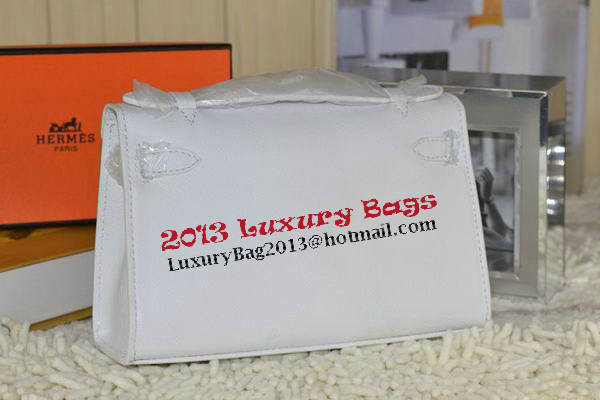 Hermes MINI Kelly 22cm Tote Bag Calfskin Leather White Hermes MINI Kelly 22cm Tote Bag Calfskin Leather White