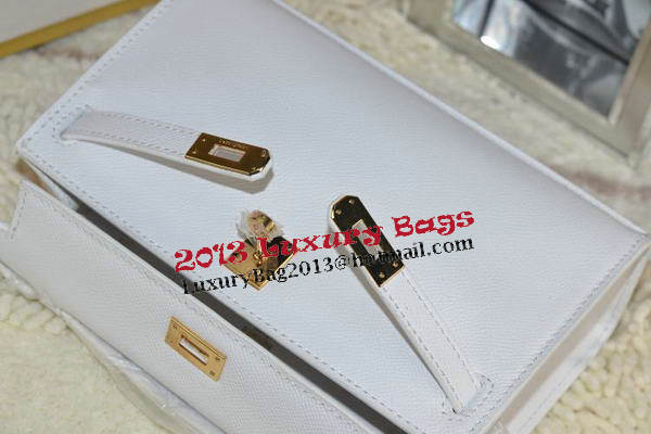 Hermes MINI Kelly 22cm Tote Bag Calfskin Leather White Hermes MINI Kelly 22cm Tote Bag Calfskin Leather White