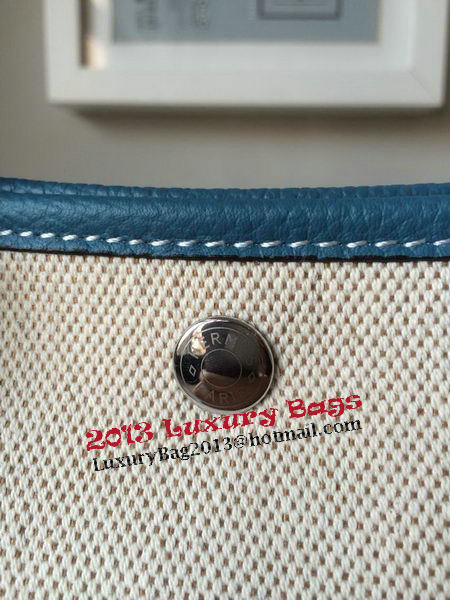 Hermes Garden Party 30CM Bag Canvas Leather H11S Blue Hermes Garden Party 30CM Bag Canvas Leather H11S Blue