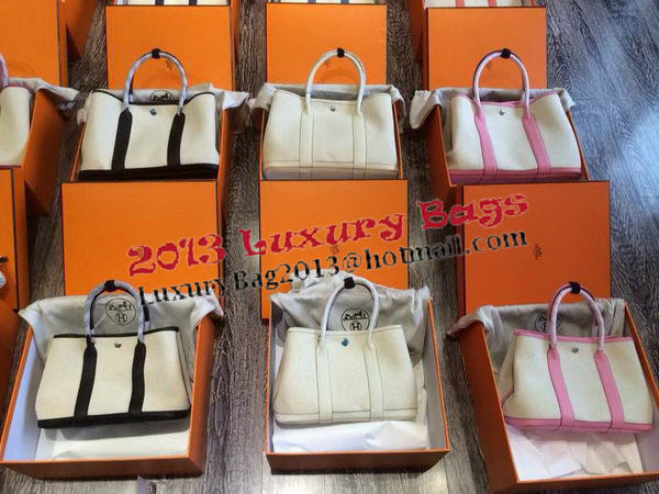 Hermes Garden Party 36CM Bag Canvas Leather H11M Black&White Hermes Garden Party 36CM Bag Canvas Leather H11M Black&White