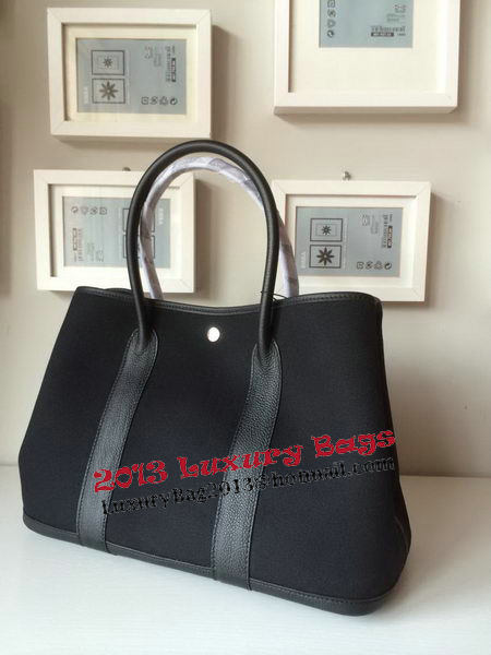 Hermes Garden Party 36CM Bag Canvas Leather H11M Black Hermes Garden Party 36CM Bag Canvas Leather H11M Black