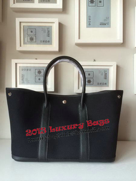 Hermes Garden Party 36CM Bag Canvas Leather H11M Black Hermes Garden Party 36CM Bag Canvas Leather H11M Black