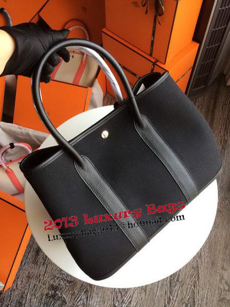 Hermes Garden Party 36CM Bag Canvas Leather H11M Black Hermes Garden Party 36CM Bag Canvas Leather H11M Black