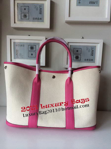 Hermes Garden Party 36CM Bag Canvas Leather H11M Rosy