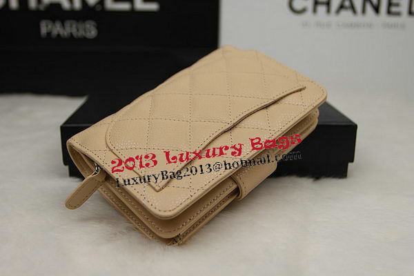 Chanel Matelasse Bi-Fold Wallet Original Cannage Pattern Leater CHA48667 Apricot Chanel Matelasse Bi-Fold Wallet Original Cannage Pattern Leater CHA48667 Apricot