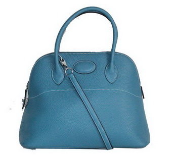 Hermes Bolide 37CM Calfskin Leather Tote Bags H509084 Blue