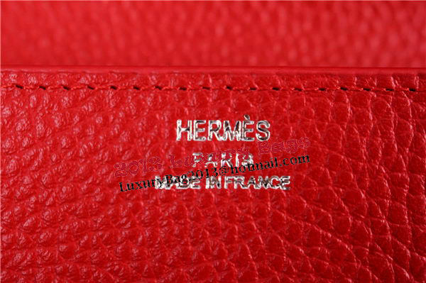 Hermes Jige Clutch Bag Calfskin Leather HQ864 Red