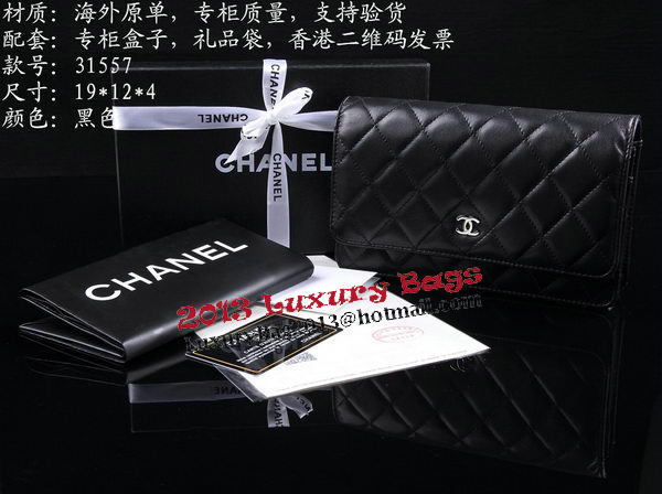 Chanel Matelasse Wallet Sheepskin Leater A31557 Black Chanel Matelasse Wallet Sheepskin Leater A31557 Black