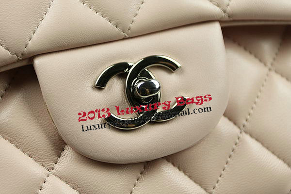 Chanel Classic Flap Bag Beige Original Leather CF1113 Silver