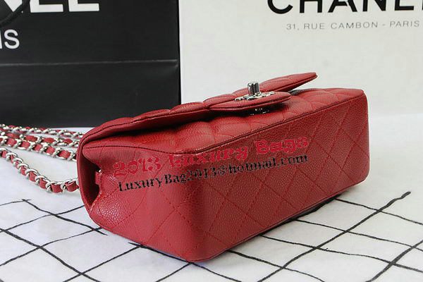 Chanel Classic MINI Flap Bag Red Cannage Pattern CF1119 Silver Chanel Classic MINI Flap Bag Red Cannage Pattern CF1119 Silver