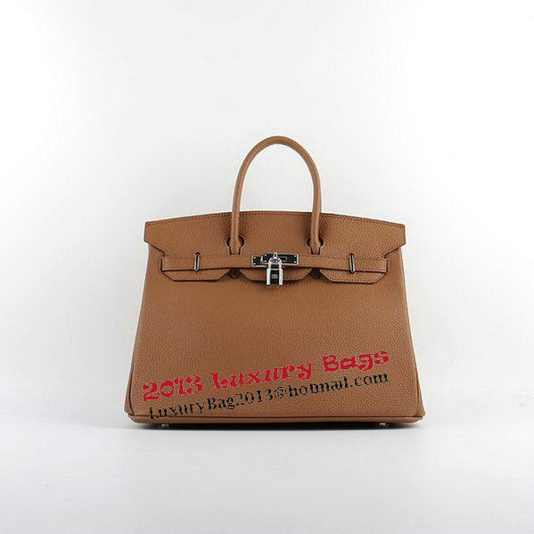 Hermes Birkin 35CM Tote Bags Wheat Grainy Leather H-35 Silver