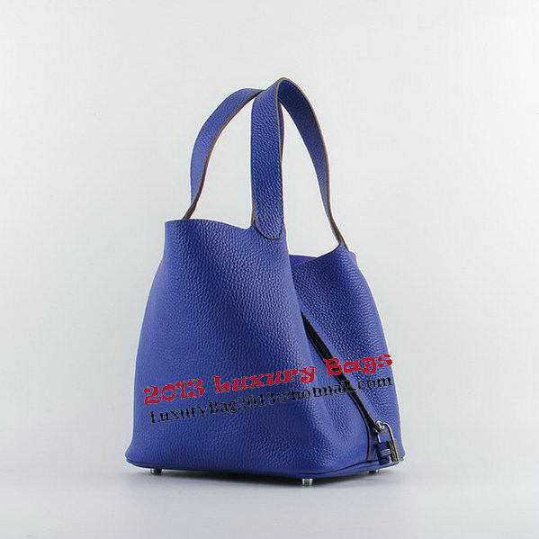Hermes Picotin Lock MM Bags Clemence Leather H8616 Blue Hermes Picotin Lock MM Bags Clemence Leather H8616 Blue