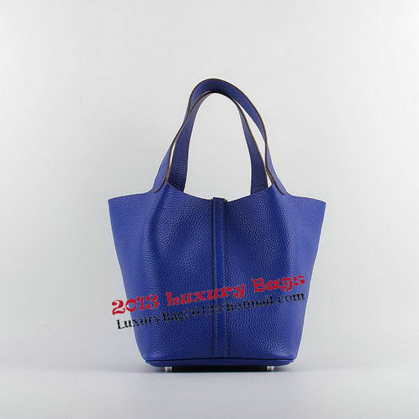 Hermes Picotin Lock MM Bags Clemence Leather H8616 Blue Hermes Picotin Lock MM Bags Clemence Leather H8616 Blue