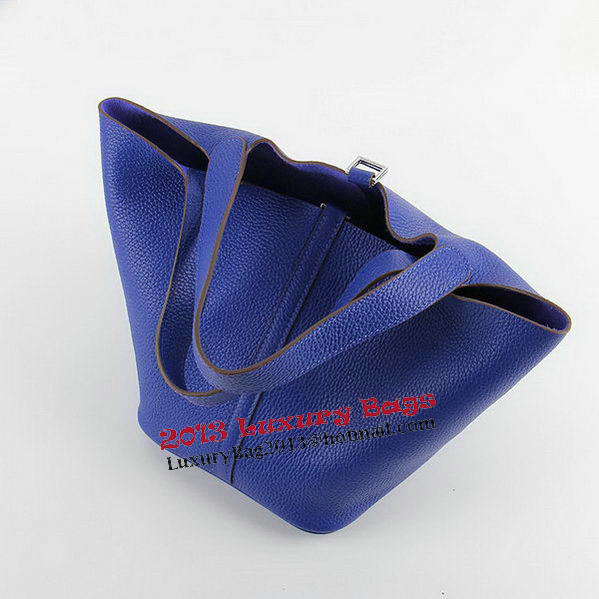 Hermes Picotin Lock MM Bags Clemence Leather H8616 Blue Hermes Picotin Lock MM Bags Clemence Leather H8616 Blue
