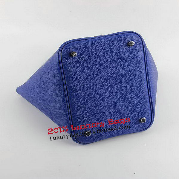 Hermes Picotin Lock MM Bags Clemence Leather H8616 Blue Hermes Picotin Lock MM Bags Clemence Leather H8616 Blue