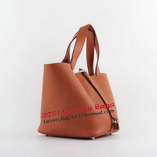 Hermes Picotin Lock MM Bags Clemence Leather H8616 Orange Hermes Picotin Lock MM Bags Clemence Leather H8616 Orange