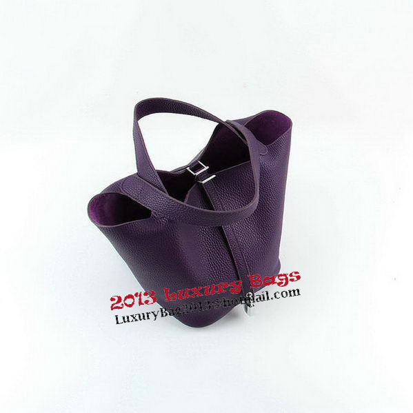 Hermes Picotin Lock MM Bags Clemence Leather H8616 Purple Hermes Picotin Lock MM Bags Clemence Leather H8616 Purple