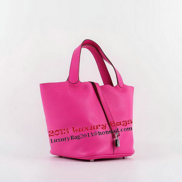 Hermes Picotin Lock MM Bags Clemence Leather H8616 Rose Hermes Picotin Lock MM Bags Clemence Leather H8616 Rose