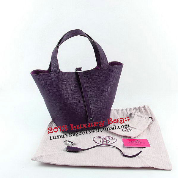 Hermes Picotin Lock PM Bags Clemence Leather H8615 Purple Hermes Picotin Lock PM Bags Clemence Leather H8615 Purple