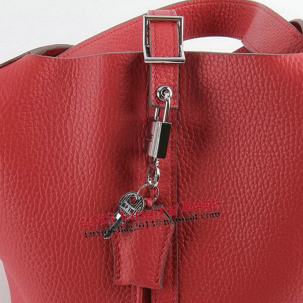 Hermes Picotin Lock PM Bags Clemence Leather H8615 Red Hermes Picotin Lock PM Bags Clemence Leather H8615 Red