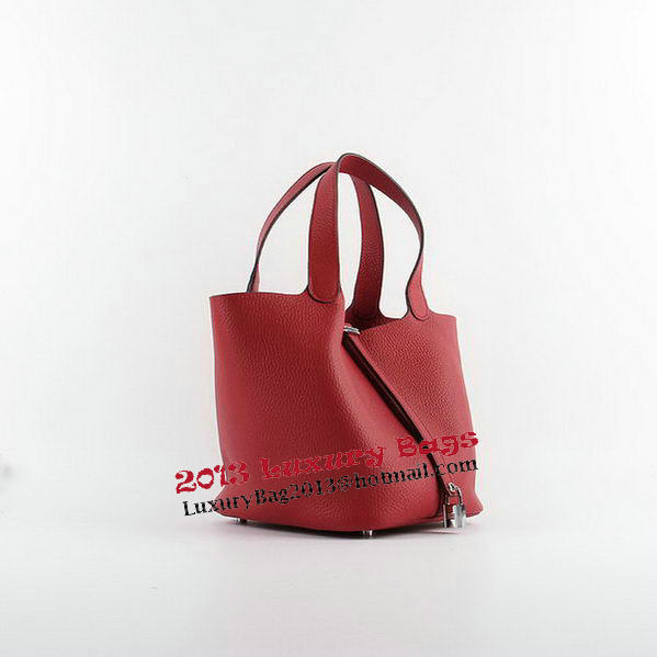 Hermes Picotin Lock PM Bags Clemence Leather H8615 Red Hermes Picotin Lock PM Bags Clemence Leather H8615 Red