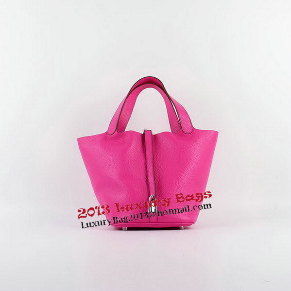 Hermes Picotin Lock PM Bags Clemence Leather H8615 Rose Hermes Picotin Lock PM Bags Clemence Leather H8615 Rose