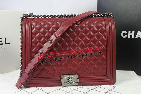 Boy Chanel Flap Shoulder Bag Burgundy Original Sheepskin A67087 Silver Boy Chanel Flap Shoulder Bag Burgundy Original Sheepskin A67087 Silver