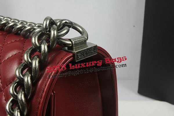 Boy Chanel Flap Shoulder Bag Burgundy Original Sheepskin A67087 Silver Boy Chanel Flap Shoulder Bag Burgundy Original Sheepskin A67087 Silver