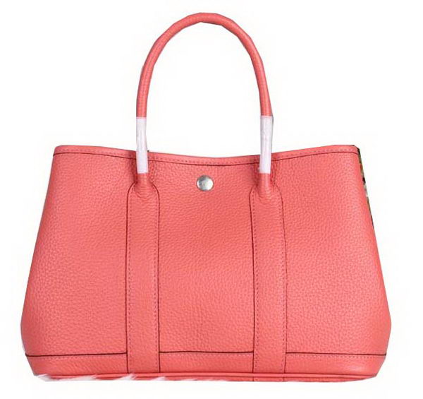 Hermes Garden Party 30cm Tote Bag Grainy Leather Pink