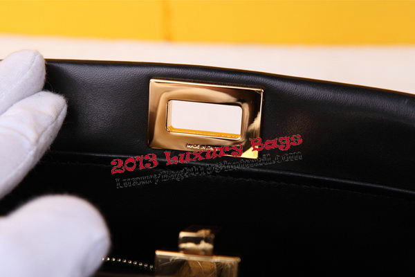 Fendi mini Peekaboo Bag Sheepskin Leather FD520885 Black Fendi mini Peekaboo Bag Sheepskin Leather FD520885 Black