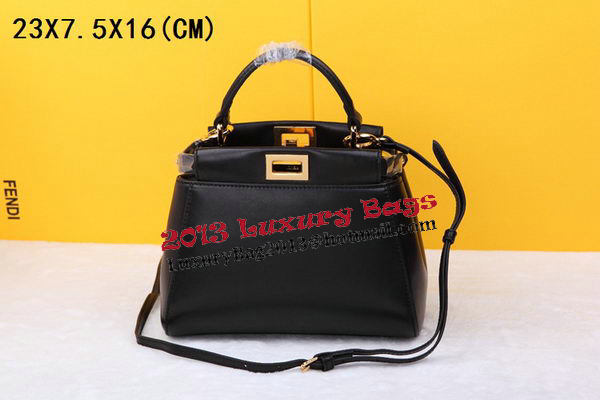 Fendi mini Peekaboo Bag Sheepskin Leather FD520885 Black Fendi mini Peekaboo Bag Sheepskin Leather FD520885 Black