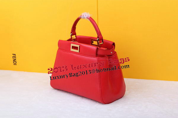 Fendi mini Peekaboo Bag Sheepskin Leather FD520885 Red Fendi mini Peekaboo Bag Sheepskin Leather FD520885 Red