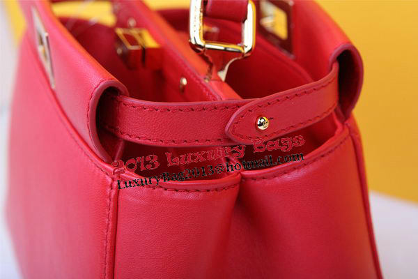 Fendi mini Peekaboo Bag Sheepskin Leather FD520885 Red Fendi mini Peekaboo Bag Sheepskin Leather FD520885 Red