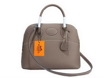 Hermes Bolide 31CM Calfskin Leather Tote Bag H509083 Grey