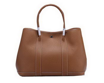 Hermes Garden Party 36cm Tote Bag Grainy Leather Brown