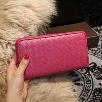 Bottega Veneta Intrecciato Nappa Zip Around Wallets 114073 Rose Bottega Veneta Intrecciato Nappa Zip Around Wallets 114073 Rose