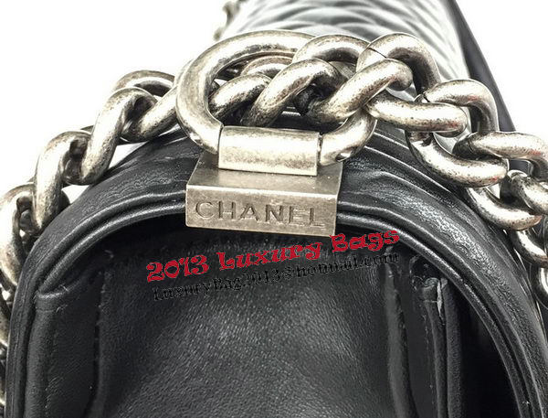 Chanel Boy Flap Shoulder Bag Original Black Sheepskin Leather A67087 Silver Chanel Boy Flap Shoulder Bag Original Black Sheepskin Leather A67087 Silver